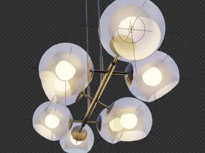 Black Glass Linear Chandelier 3D model