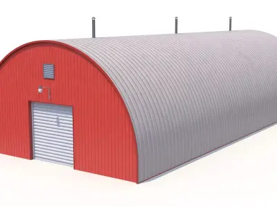 Red Farm Hangar 20 PBR Low-poly 3D model