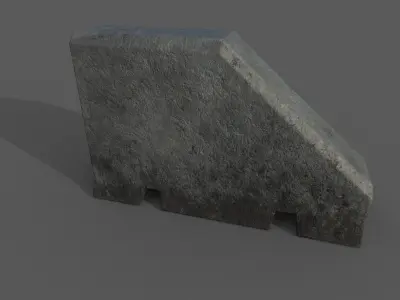 Concrete Barrier Type 12 Low-poly 3D model