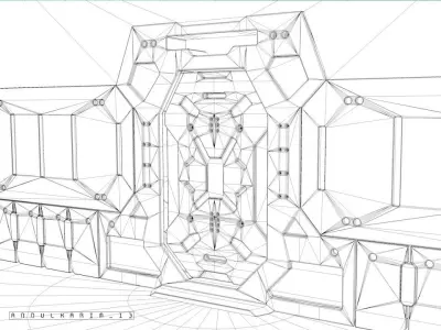 sci fi slide door 3D model