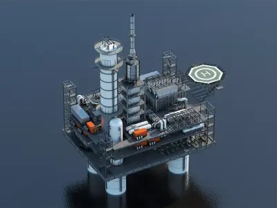 Oil Rig Platform 3D model