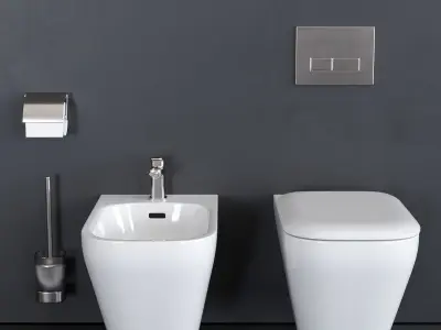 Ideal Standard TONIC II Wall-Hung WC art K3167 art K5236 Low-poly 3D model