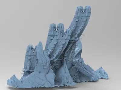 Ancient Stone Tower rock formation 8 models 3D model