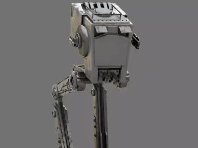 AT-ST Walker rigged - animated character 3D model