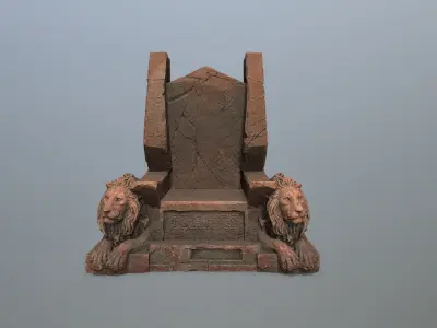 Lion Throne Low-poly 3D model