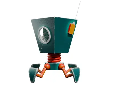 Low robot Low-poly 3D model