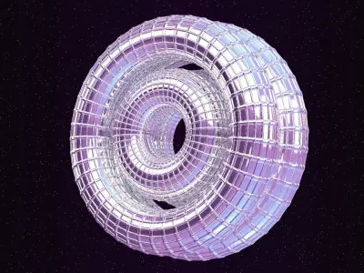 Looped Rings - Abstract Animation 3D model