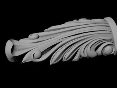 pilaster ornately carved door handle 3D model