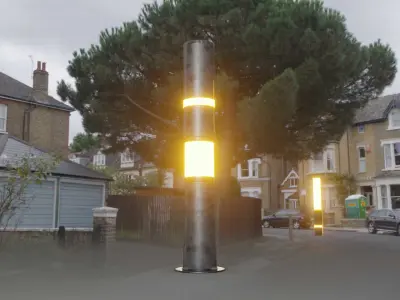 Galvanized Light-Column -29- Street-Light 9 Low-poly 3D model