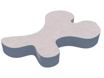 Rounded bench 3D model