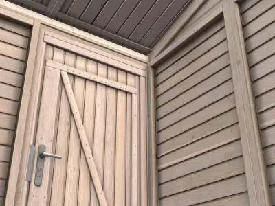 Wooden Garden Shed High-Poly Version 3D model