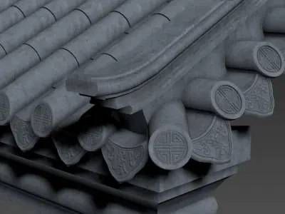 Eaves of ancient Chinese architecture 3D model