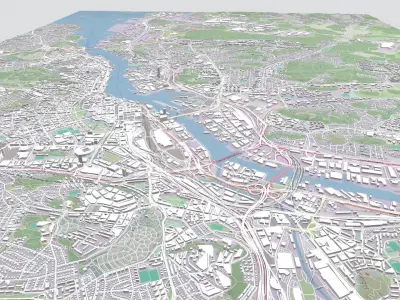 Cityscape Gothenburg Sweden 3D model