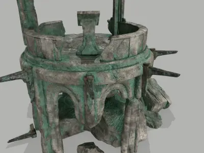 old temple Low-poly 3D model