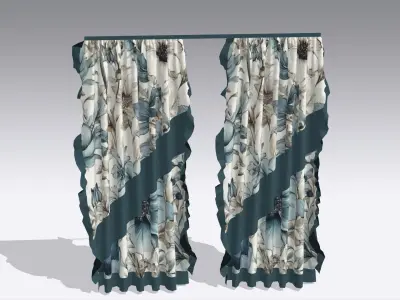 Curtain Low-poly 3D model 29