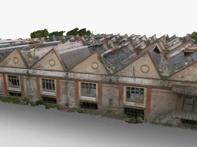 Textile factory ruin 3D model