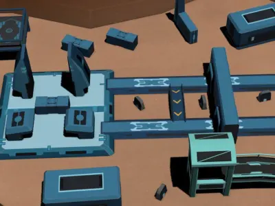 Low Poly Sci fi Game Environment Low-poly 3D model