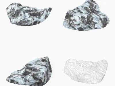 Snow Stone Collection Low-poly 3D model