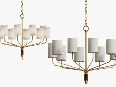 Juniper Textured Gold Leaf Chandelier by Troy Lighting 3D model