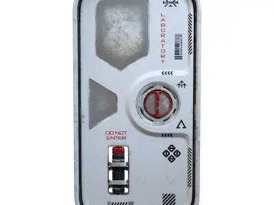 Sci-Fi Small Door Low-poly 3D model