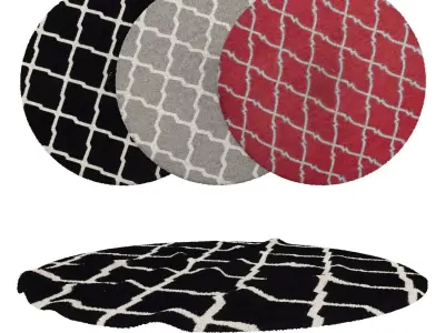 Round Rug Set 96 3D model