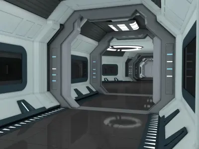 Modular Spaceship Interior 3D model