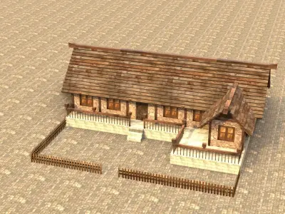 Medieval house sixteen 11 Low-poly 3D model