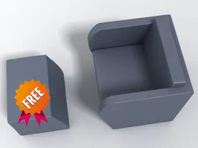 Armchair simple bridge Free 3D model