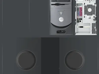 table with pc 3D model