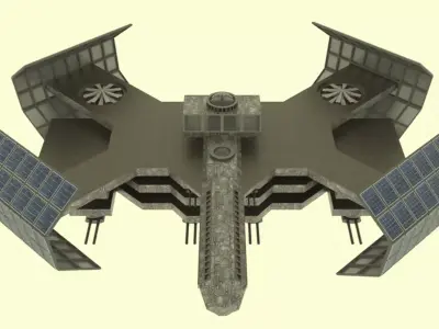 Cosmos Space Station  Low-poly 3D model