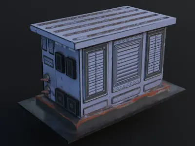Electrical Box Transformer  - Game Ready Low Poly PBR 3D Model Low-poly 3D model