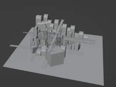 Cyberpunk city 3D model
