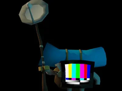 The Signal Seeker - Tv Robot Low-poly 3D model