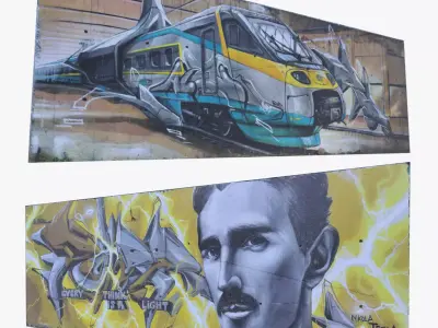 Graffiti walls collection 3D Model Pack