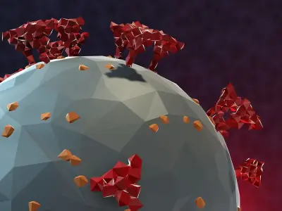 Coronavirus Covid19 faceted lowpoly Free low-poly 3D model