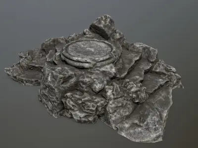 Ladder Ruin Low-poly 3D model 2