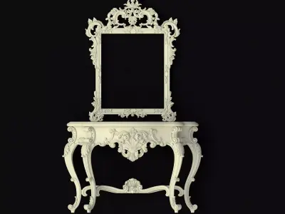 dressing table with mirror set 3D model