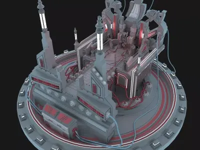 Island sci fi 3D model
