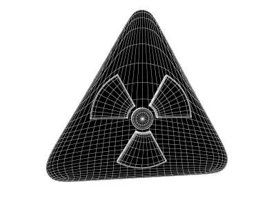Radiation Symbol v2 004 Low-poly 3D model