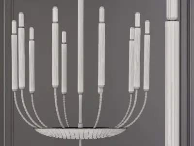 Restoration Hardware QUENOUILLES ROUND CHANDELIER 24 Black 3D model