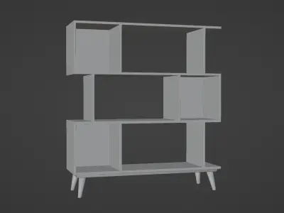 Retro Bookcase 3D model