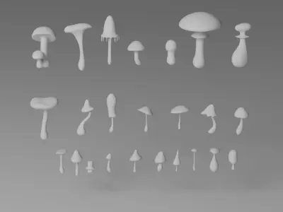 Mushroom Assets Low-poly 3D model