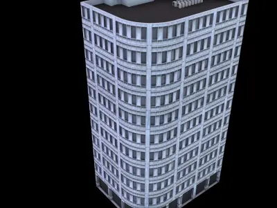 Skyscraper at Night - LowPoly Low-poly 3D model buy