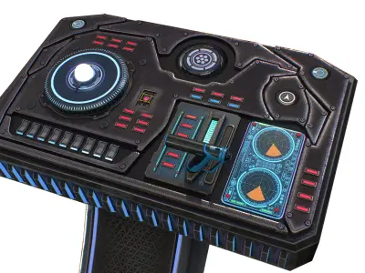 Sci-Fi Control Console Low-poly 3D model