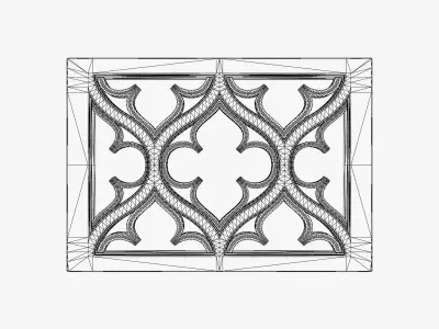 Gothic Wall Panel Ornament Low-poly 3D model