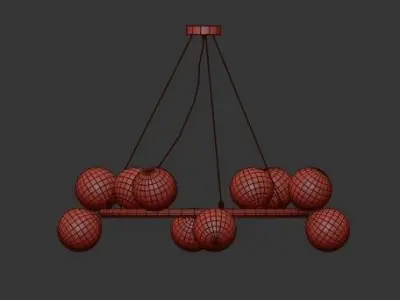 Berries Chandelier Amber D90 3D model