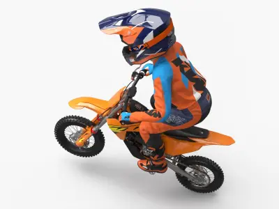  KTM Kids Dirt Bike Airborne Racing Pose 