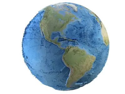 Earth Geographic Globe Low-poly 3D model