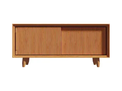 Homary Rustic Storage Bench with Sliding Doors  3D model