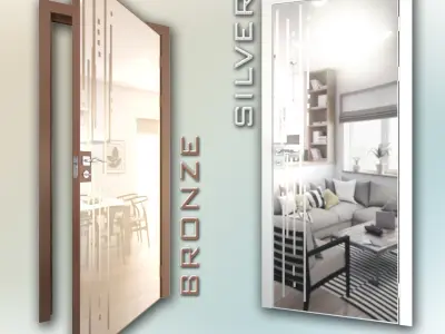 Mirrored door 03 Low-poly 3D model